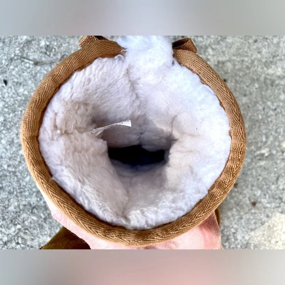 UGG Koolaburra Tall Boots - Girls Size 12 - Chestnut Brown - Bow Tie Closure - Picture 11 of 12